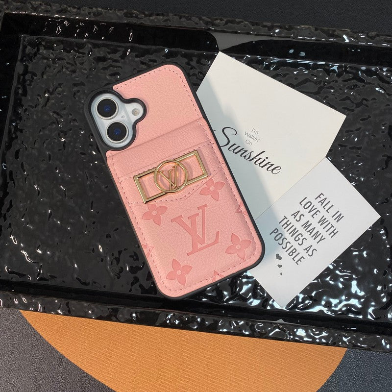 Lou Card Bag Gold Logo iPhone Case