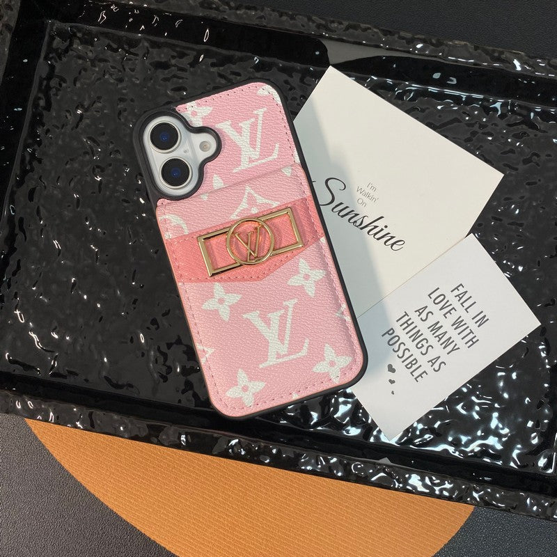 Lou Card Bag Gold Logo iPhone Case