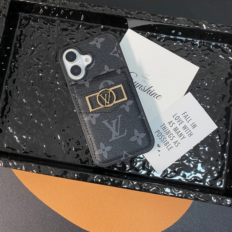 Lou Card Bag Gold Logo iPhone Case