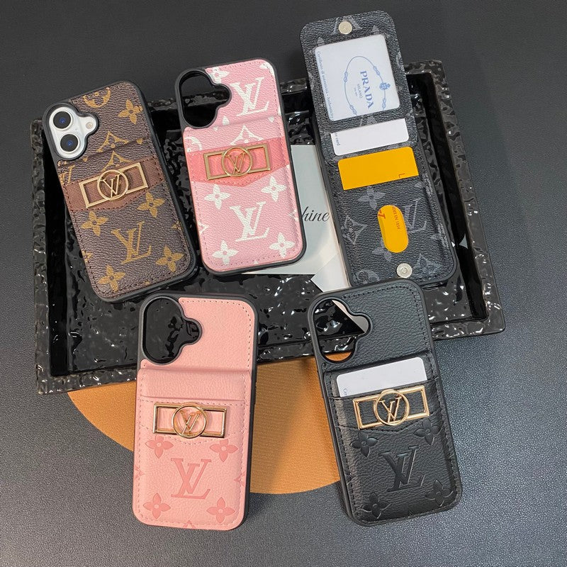 Lou Card Bag Gold Logo iPhone Case