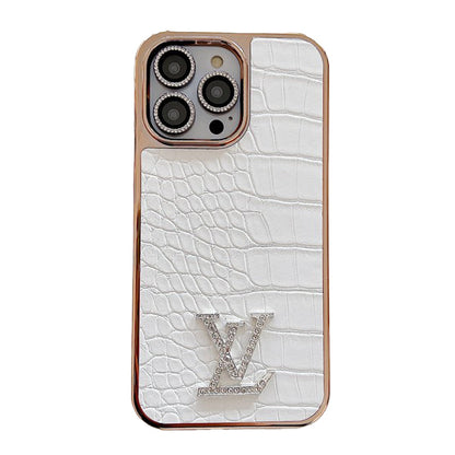 Lou Diamond Logo Rose Gold iPhone Case