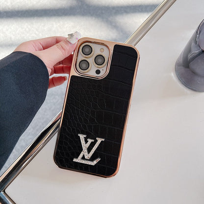 Lou Diamond Logo Rose Gold iPhone Case