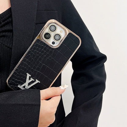 Lou Diamond Logo Rose Gold iPhone Case