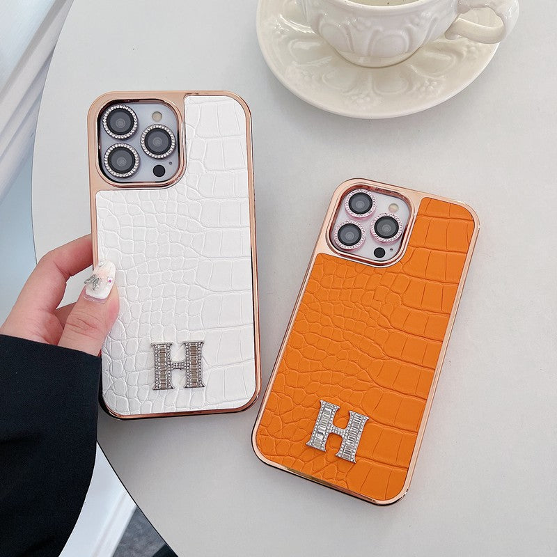 Herm Diamond Logo Rose Gold iPhone Case