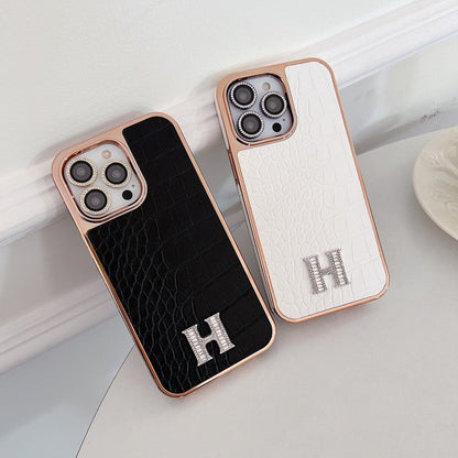 Herm Diamond Logo Rose Gold iPhone Case