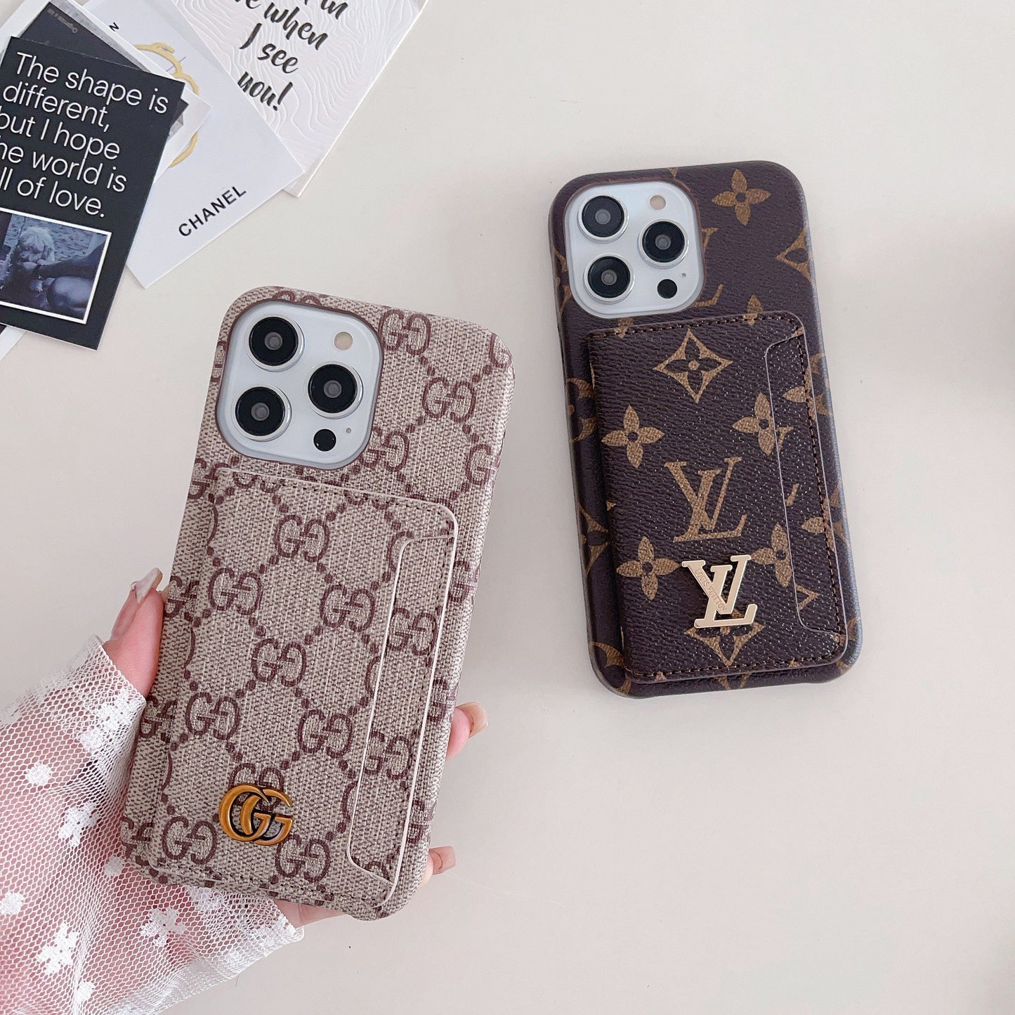 Custodia per iPhone porta carte GG