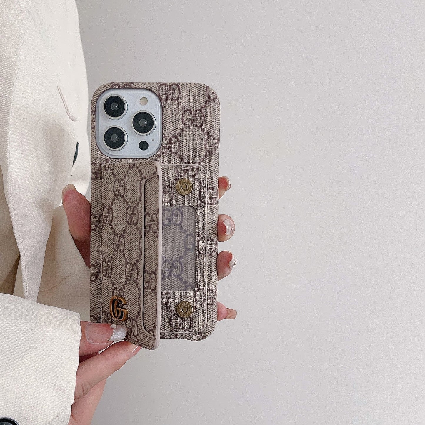 Custodia per iPhone porta carte GG