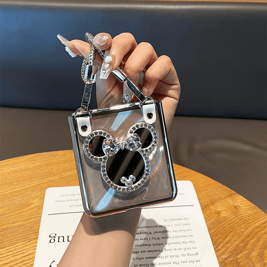 Samsung Makeup Mirror Hand Silver Chain Galaxy Z Flip 6/5/4/3 Case