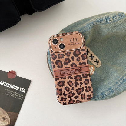 CD Brown Color Leather iPhone Case