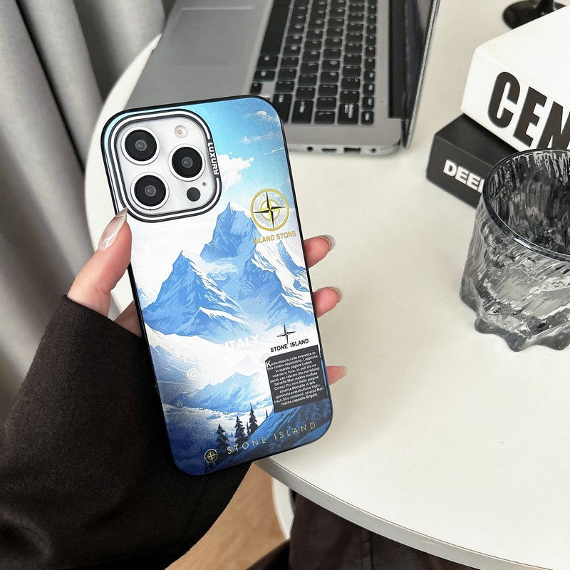 Stone Black & Blue iPhone Case
