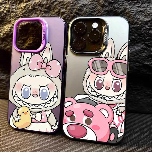 Leuke interessante Labubu matte telefoonhoes