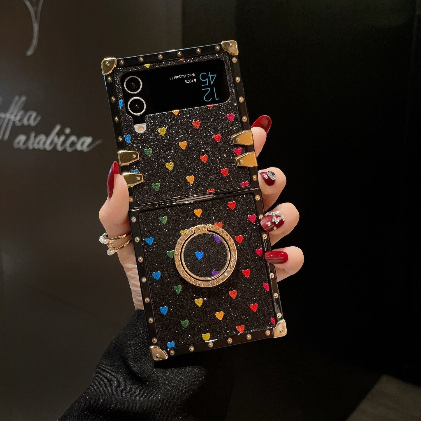 Capa quadrada Samsung Galaxy Z Flip6/5/4/3 5G "Anel de paixão"