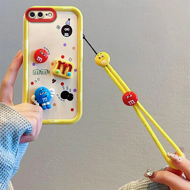 Husă pentru telefon din blană Labubu cu desene animate 3D pentru Samsung, cu curea, husă moale Kuromi Toy