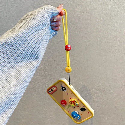 Husă pentru telefon din blană Labubu cu desene animate 3D pentru Samsung, cu curea, husă moale Kuromi Toy