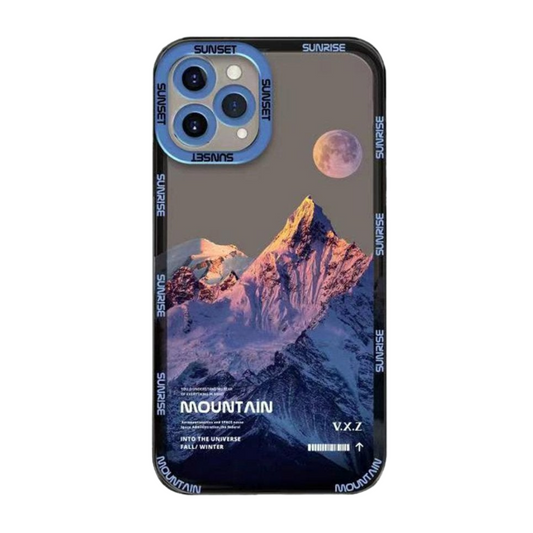 Blue Snowy Mountain Moon iPhone tok