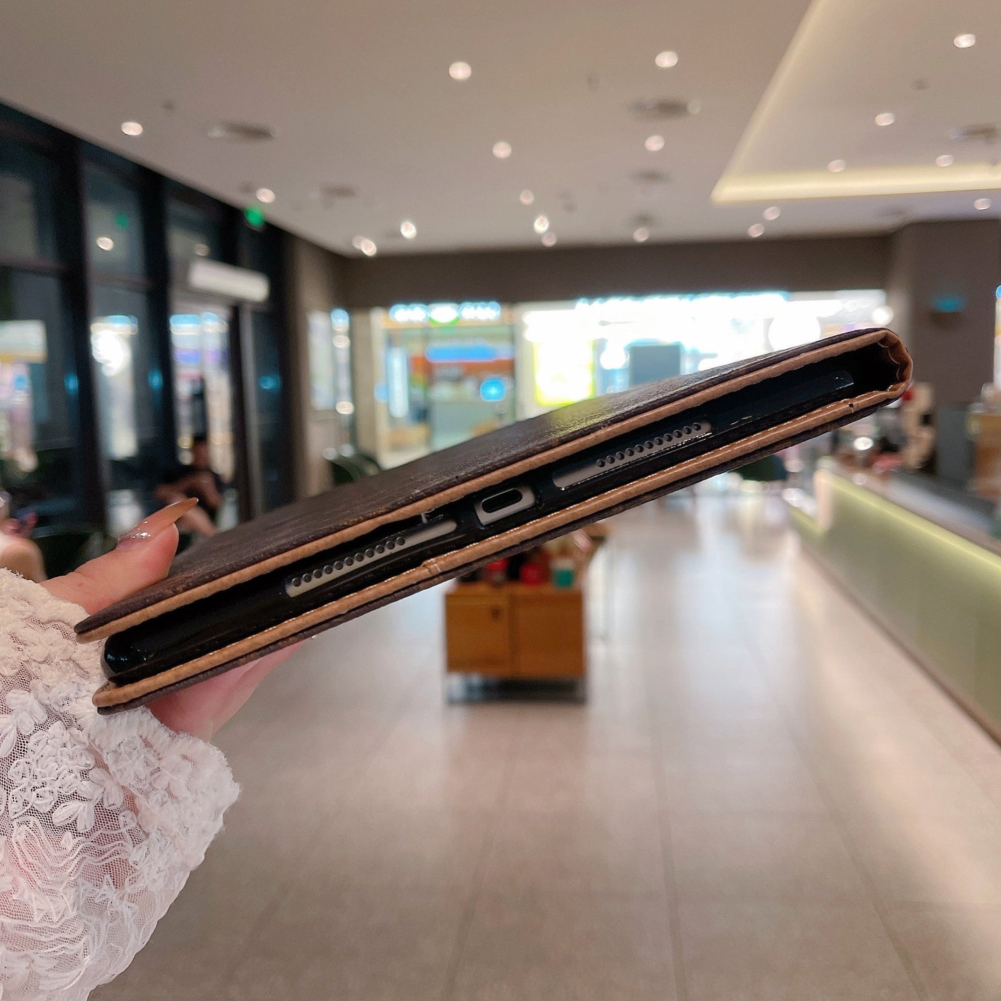 Ylellinen Canvas Monogram Leather Fresh Summer Theme Pattern Apple iPad -kotelo