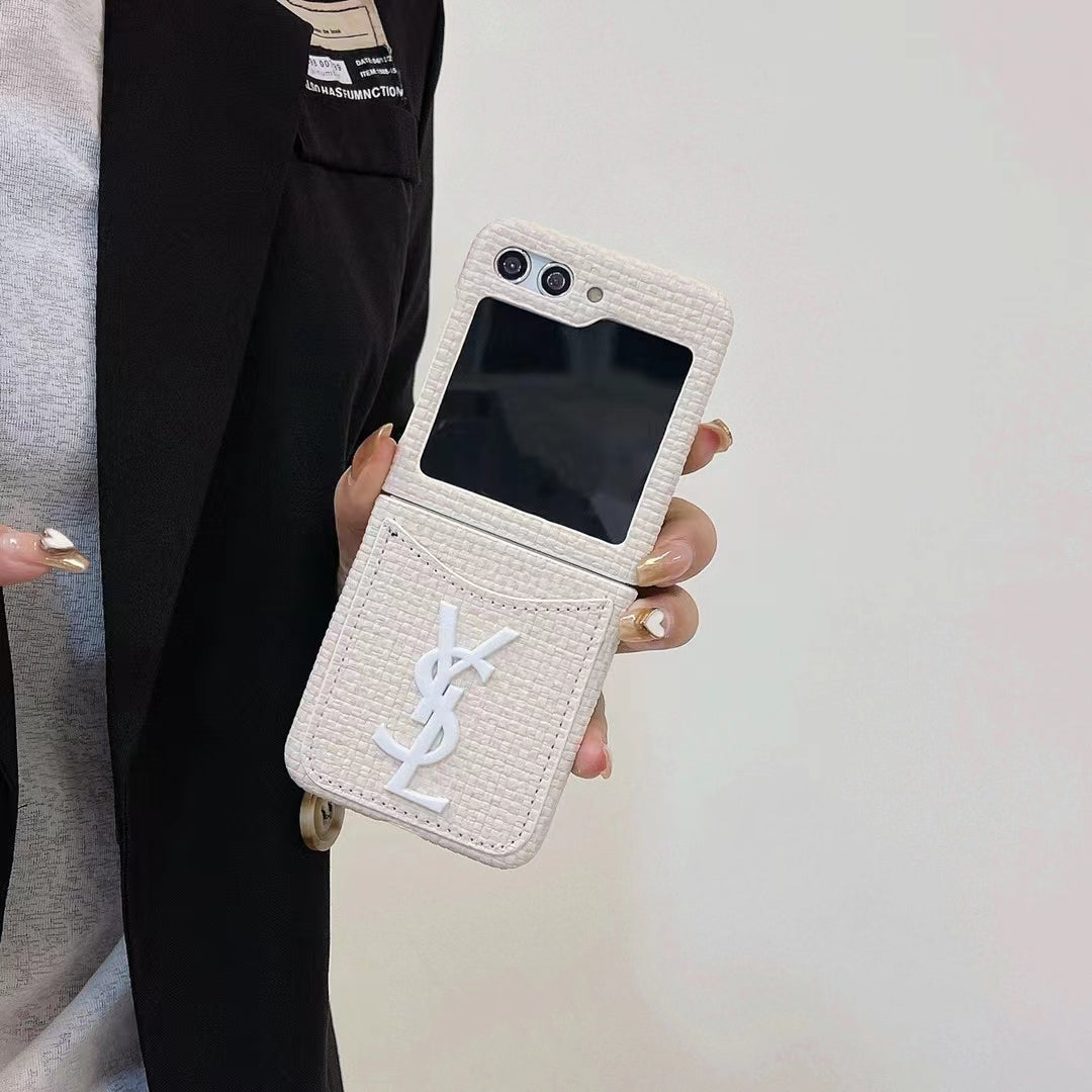 Роскошный корпус с одним картом роскошного ротанга для Samsung Z Flip