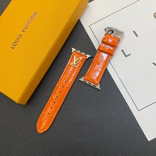 ΓΛΥΣΣΥ ΔΕΡΜΑΤΙΝΟ ΛΟΥΡΙ ΡΟΛΟΓΙΟΥ ΜΗΛΟΥ ΠΟΛΥΤΕΛΕΣ ΜΕΤΑΛΛΙΚΟ ΛΟΓΟΤΥΠΟ