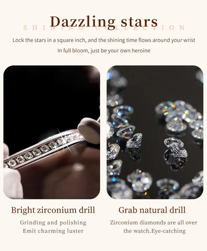 Diamond Éclat - Luxe quartz horloge met Romeinse wijzerplaat