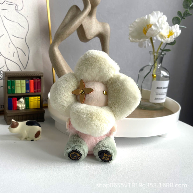 かわいいひまわりのぬいぐるみキーホルダー - ヴィヴィアンドールバッグチャーム（女性用、車用） & バックパックの装飾