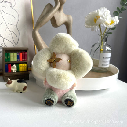 かわいいひまわりのぬいぐるみキーホルダー - ヴィヴィアンドールバッグチャーム（女性用、車用） & バックパックの装飾