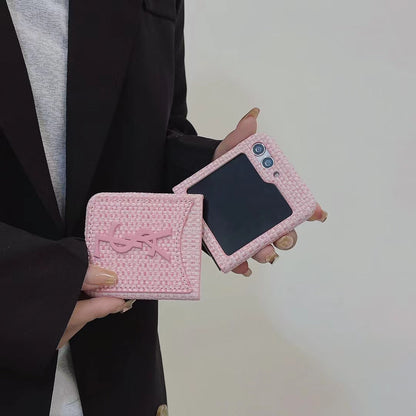 Роскошный корпус с одним картом роскошного ротанга для Samsung Z Flip