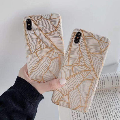 Case Iphone Golden Leaf