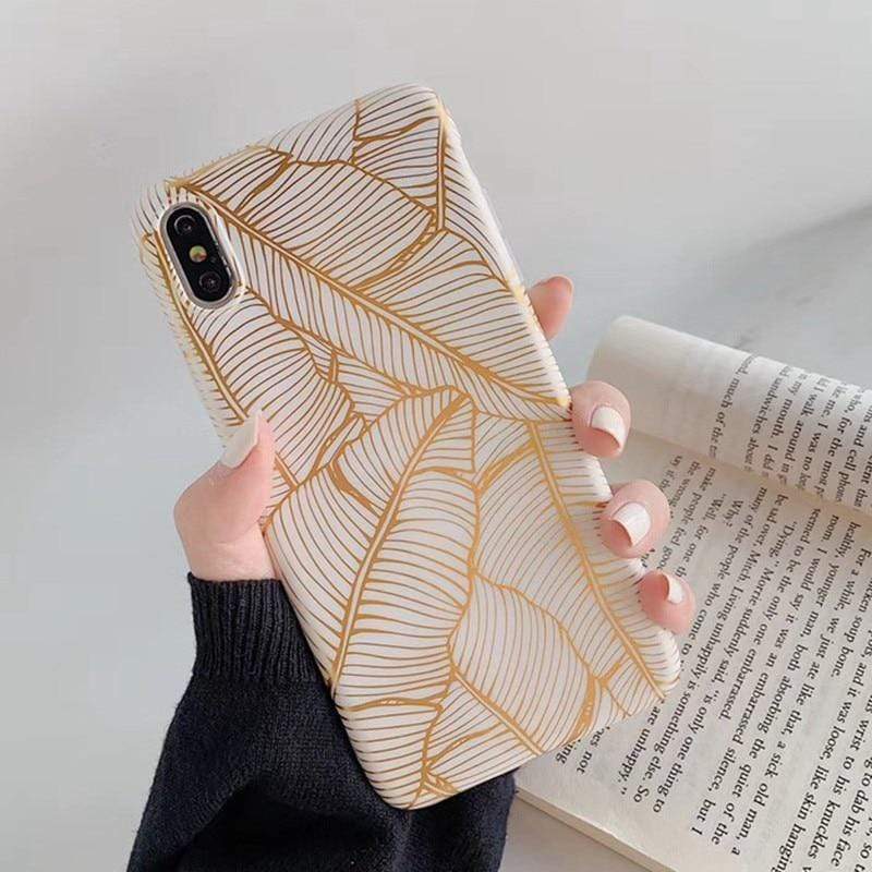 Case Iphone Golden Leaf
