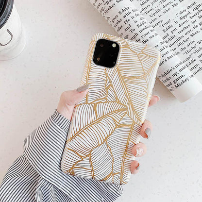 Case Iphone Golden Leaf