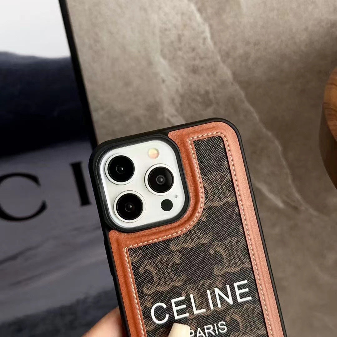 Black Celine iPhone Case с ремешком на ремешках 231124