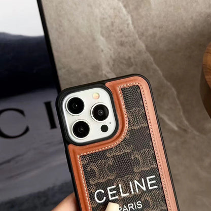 Black Celine iPhone Case с ремешком на ремешках 231124