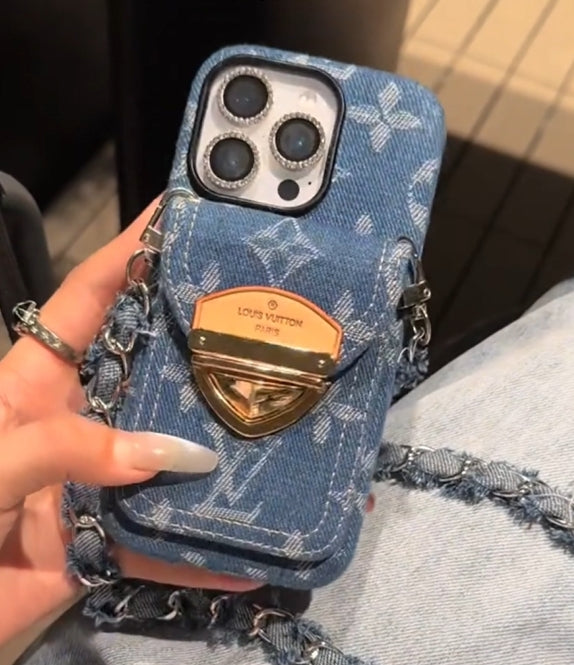 Luxury - Style Crossbody Magnetic Card - Holder iPhone Case