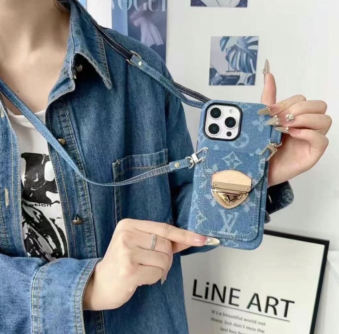 Luxury - Style Crossbody Magnetic Card - Holder iPhone Case