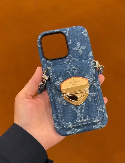 Luxury - Style Crossbody Magnetic Card - Holder iPhone Case