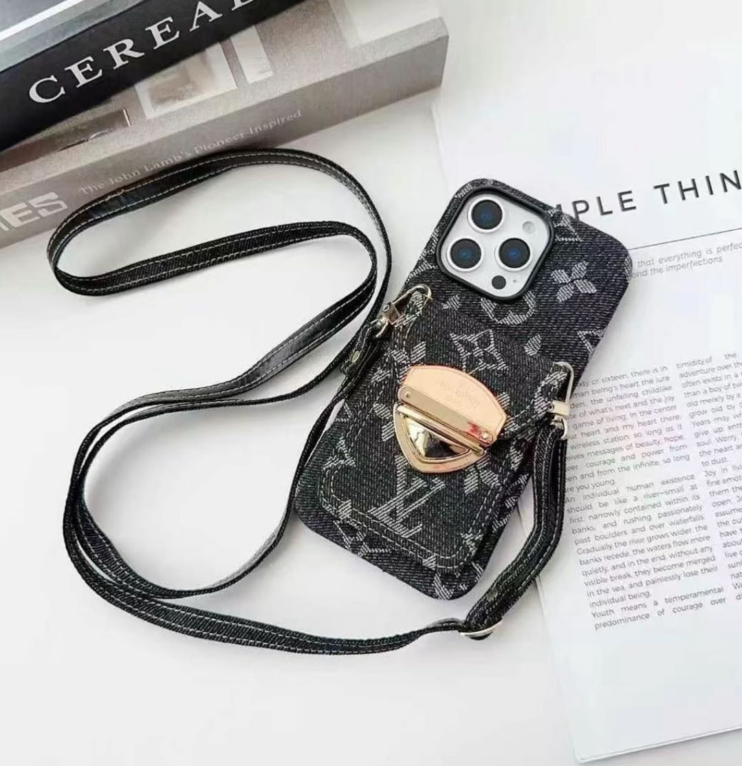 Luxury - Style Crossbody Magnetic Card - Holder iPhone Case
