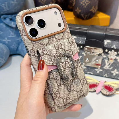 GG Classic Canvas Card Holder iPhone Case