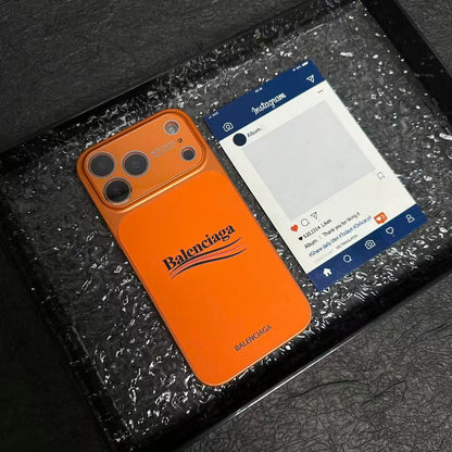 Balenciaga-Inspired Matte Protective iPhone Case with Full-Lens Protection