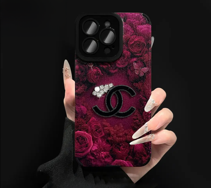 Luxury Velvet Rose Case for iPhone – Full-Lens Protection