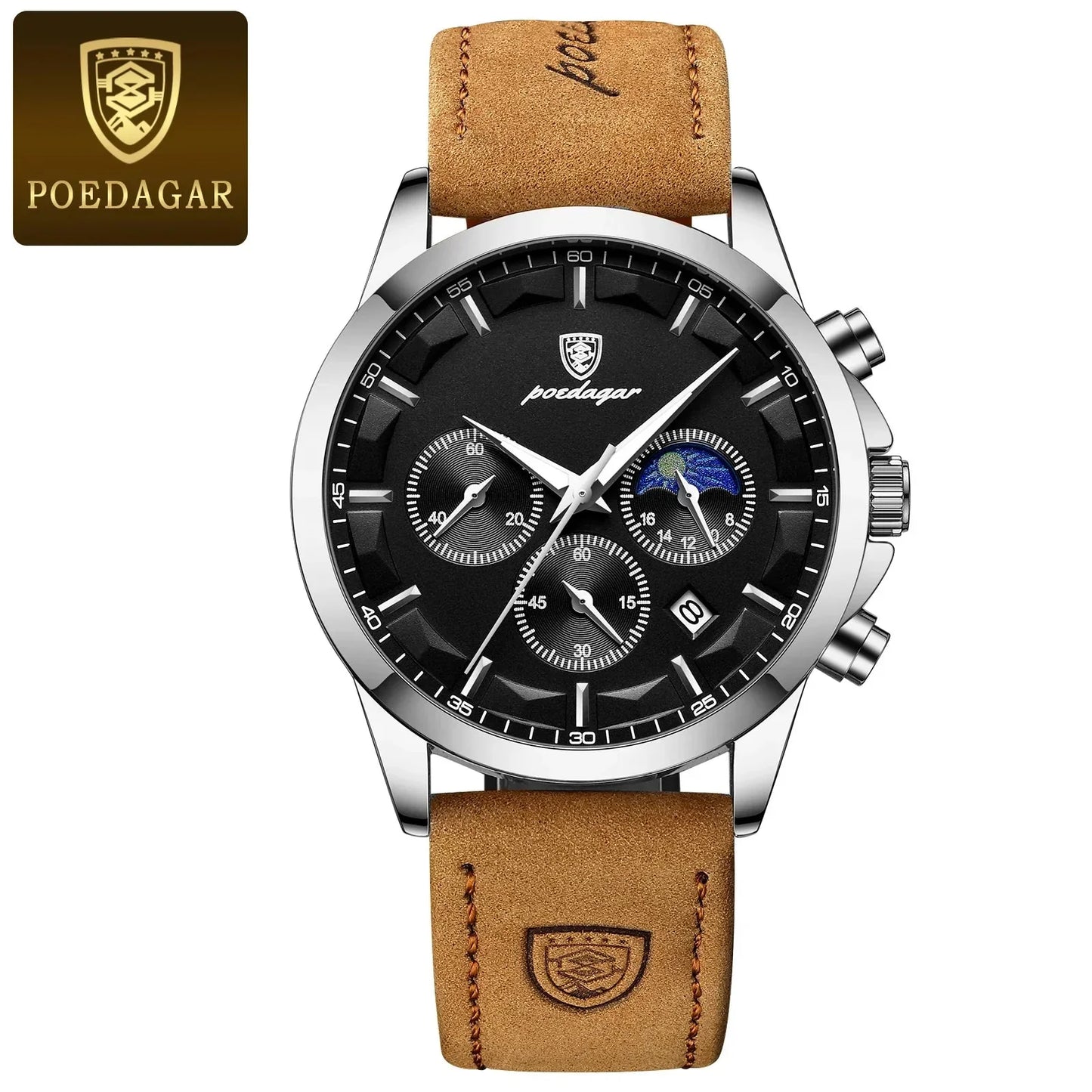 Poedagar ChronoLuxe Sport – Luxury Chronograph Quartz Watch