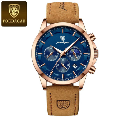 Poedagar ChronoLuxe Sport – Luxury Chronograph Quartz Watch