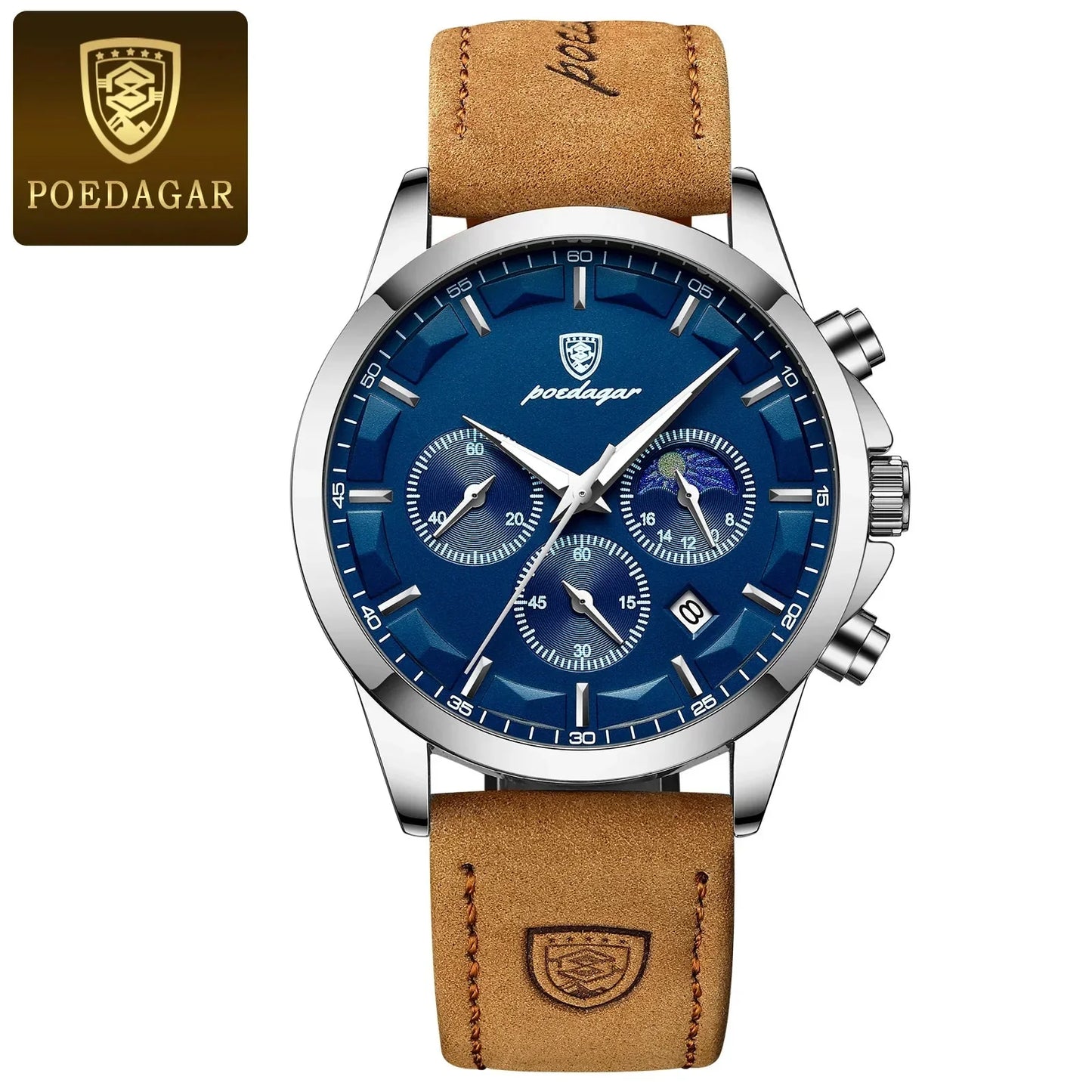 Poedagar ChronoLuxe Sport – Luxury Chronograph Quartz Watch