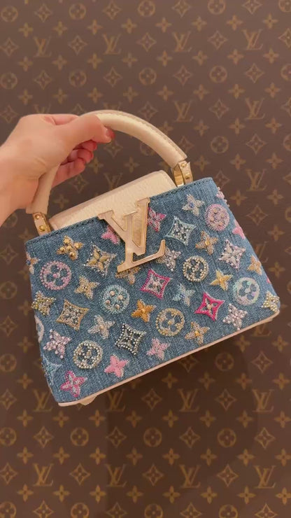 Мини -сумка роскошной джинсовой джинсовой ткани