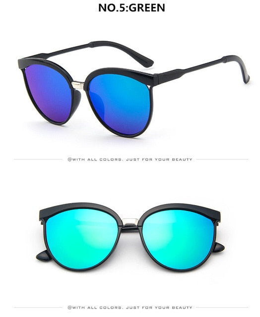 Olho de gato marca designer óculos de sol feminino luxo plástico óculos de sol clássico retro ao ar livre óculos de sol gafas