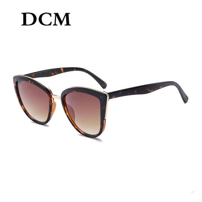 DCM Cateye Óculos de sol feminino vintage gradiente óculos retro olho de gato óculos de sol feminino uv400