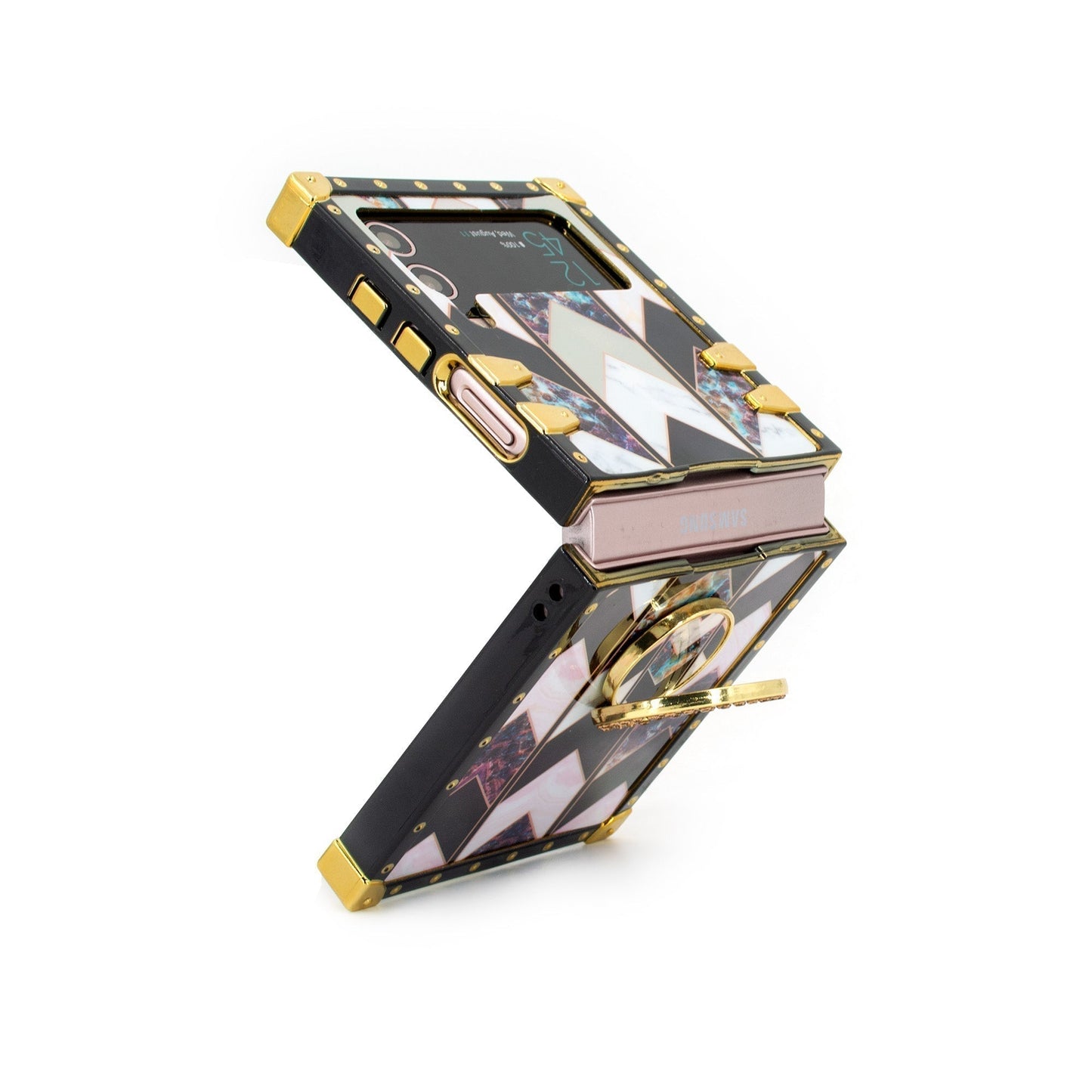 Capa quadrada para Samsung Galaxy Z Flip6/5/4/3 5G "Anel de clorita"