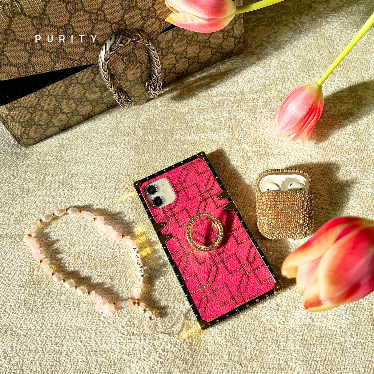 "Magenta"링이있는 삼성 케이스