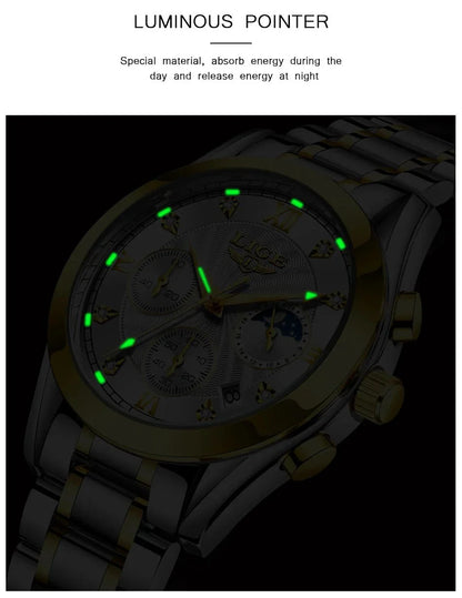 Shark & Sapphire Golden Radiance Luxury Women's Watch