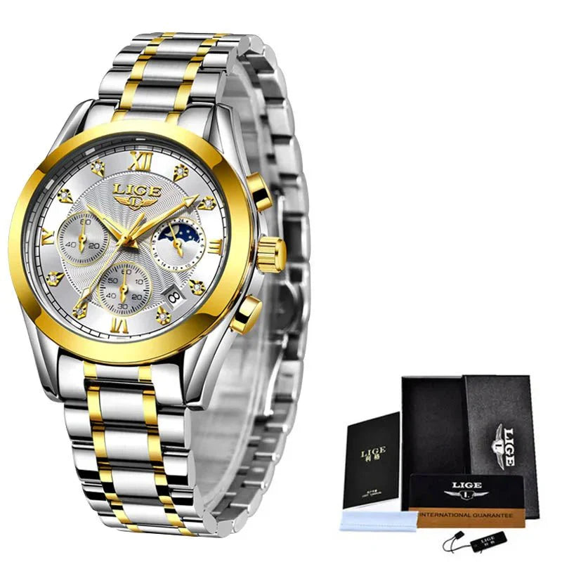 Shark & Sapphire Golden Radiance Luxury Women's Watch