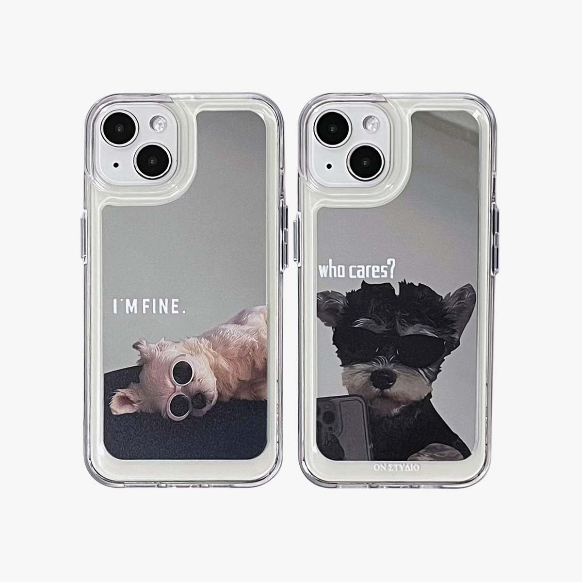 Зеркало iPhone Case | Пара собак, я в порядке (купить 2 и получить скидку 50%)